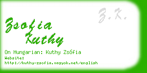 zsofia kuthy business card
