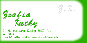 zsofia kuthy business card